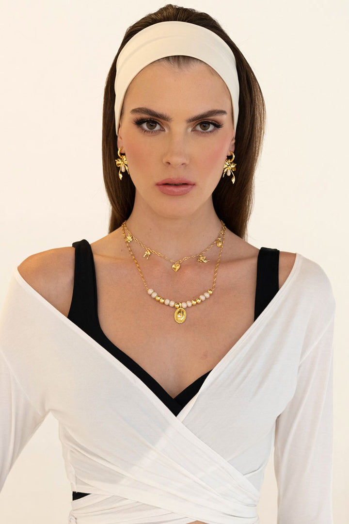 Emily Pearl Enamel Earring