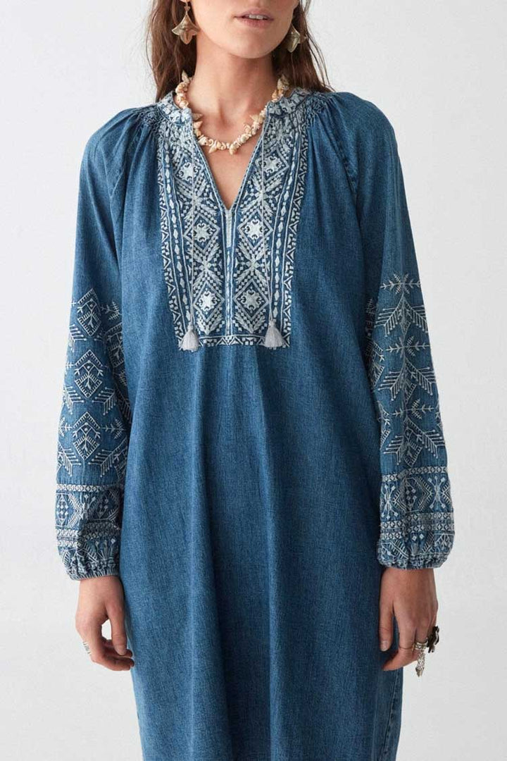 Emma Mini Dress - Denim Romance