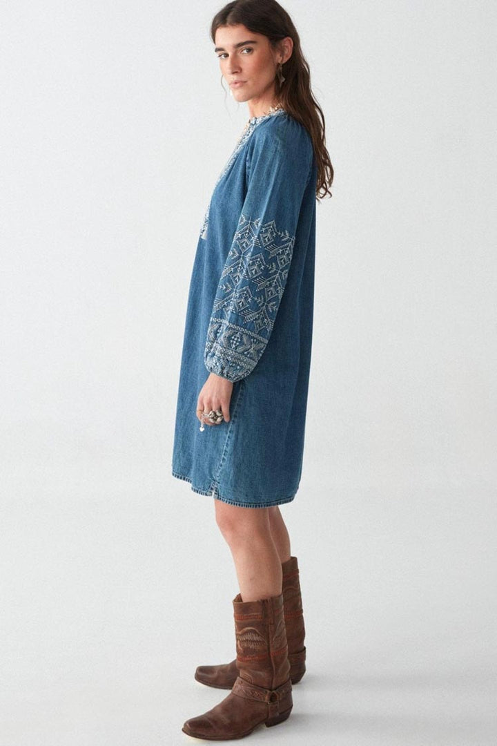 Emma Mini Dress - Denim Romance
