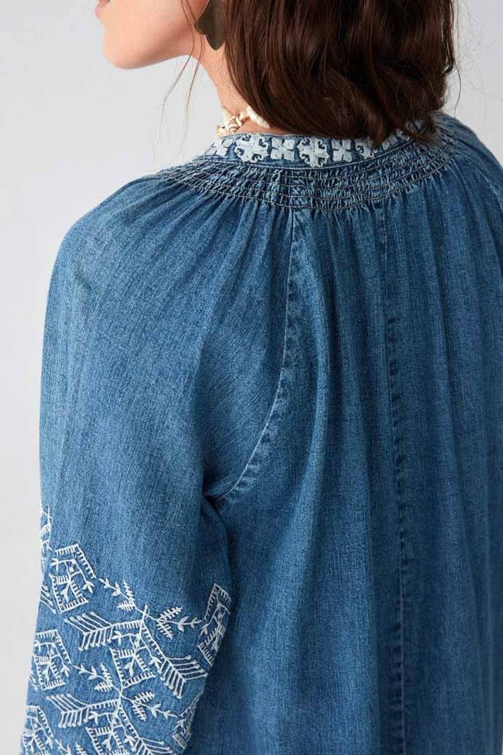 Emma Mini Dress - Denim Romance