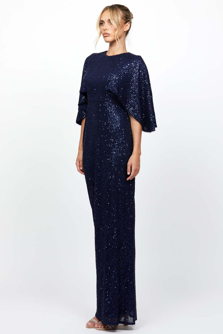 Emmalene Cape Sleeve Gown