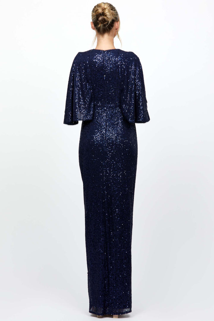 Emmalene Cape Sleeve Gown