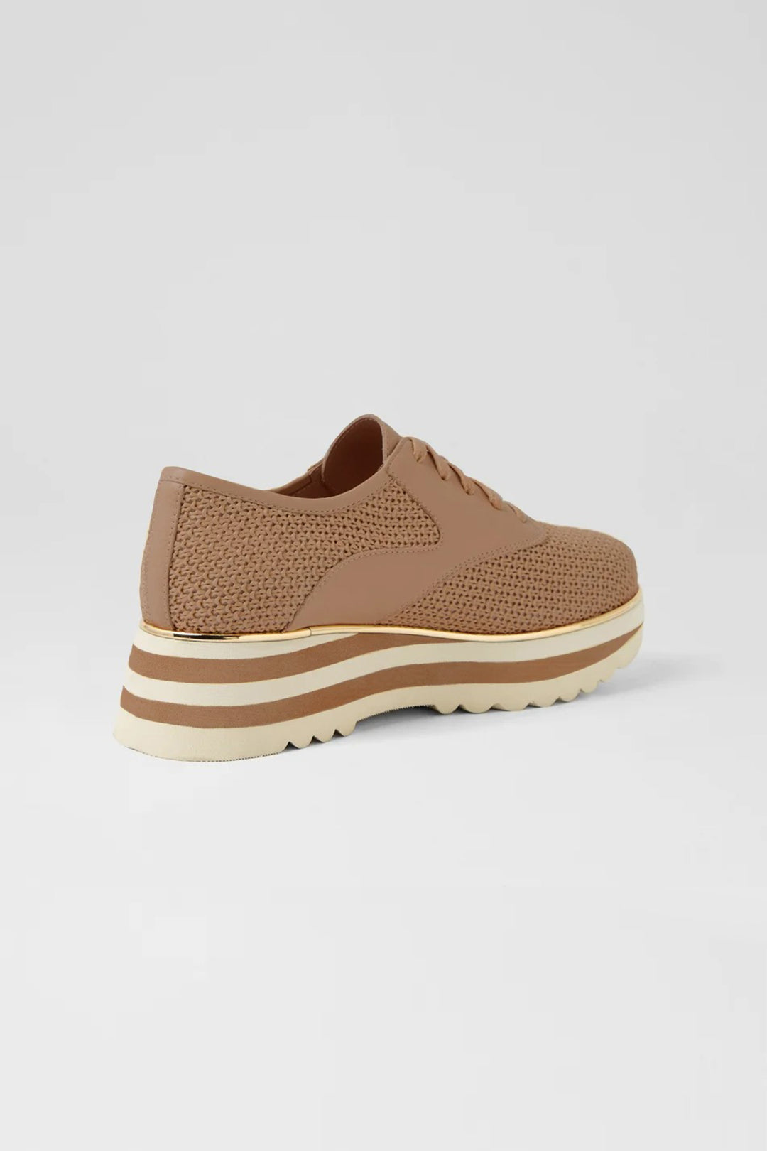 Endo Syn Raffia Leather Sneakers in Coffee