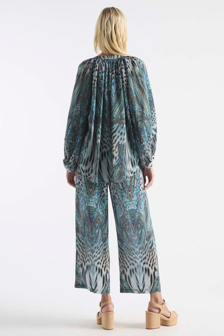 Escape Blouse in Peacock Print