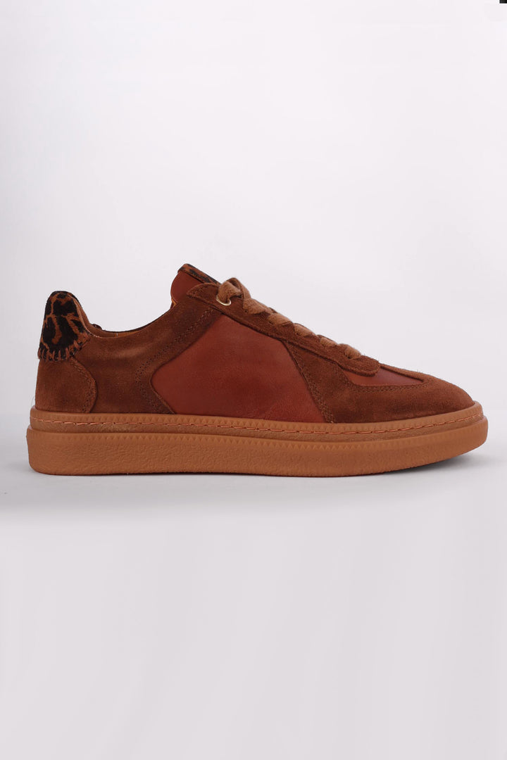 Eslyn Leather Suede Sneakers in Tan