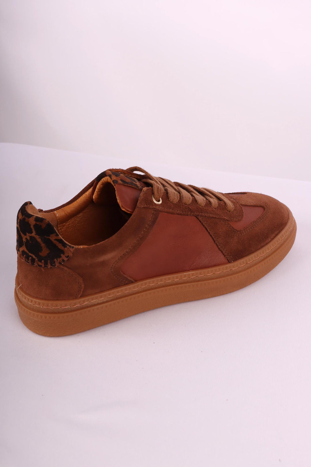 Eslyn Leather Suede Sneakers in Tan
