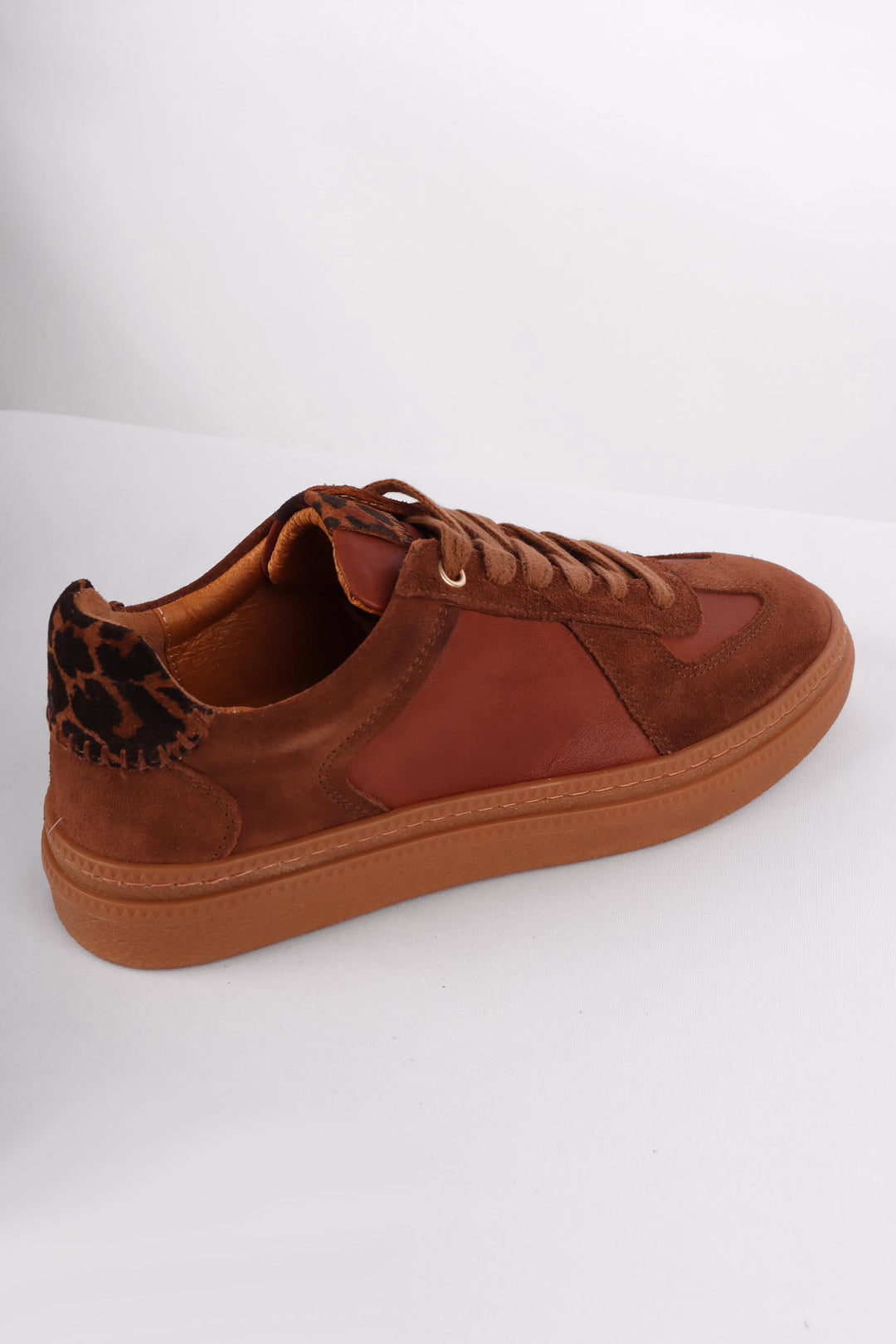 Eslyn Leather Suede Sneakers in Tan