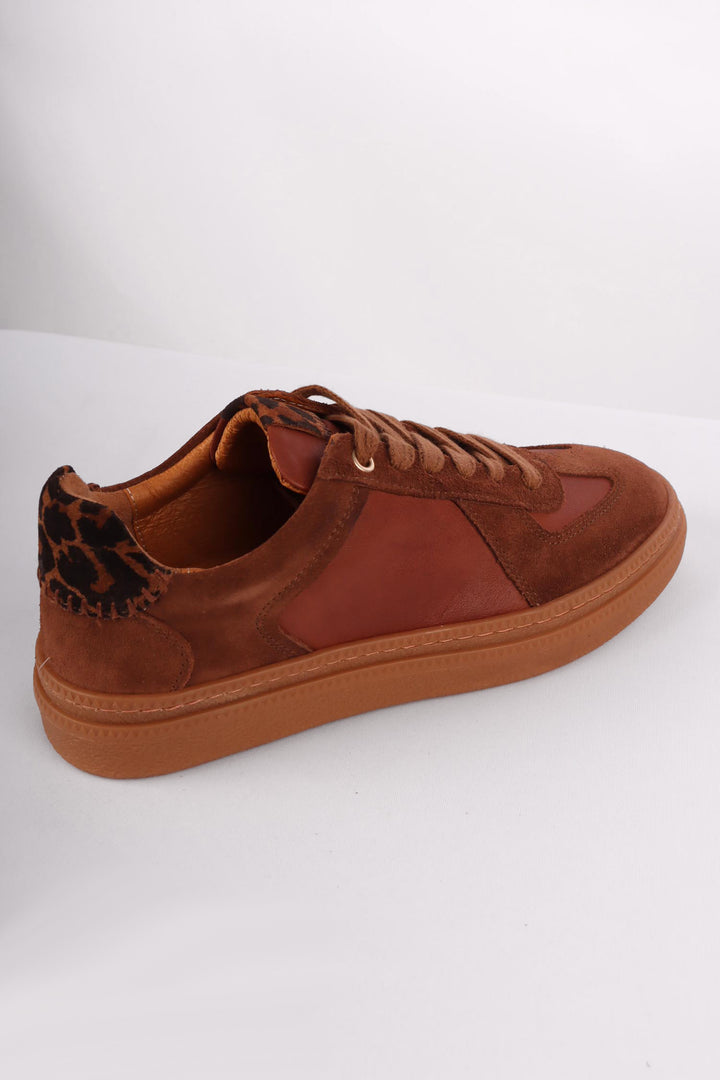 Eslyn Leather Suede Sneakers in Tan