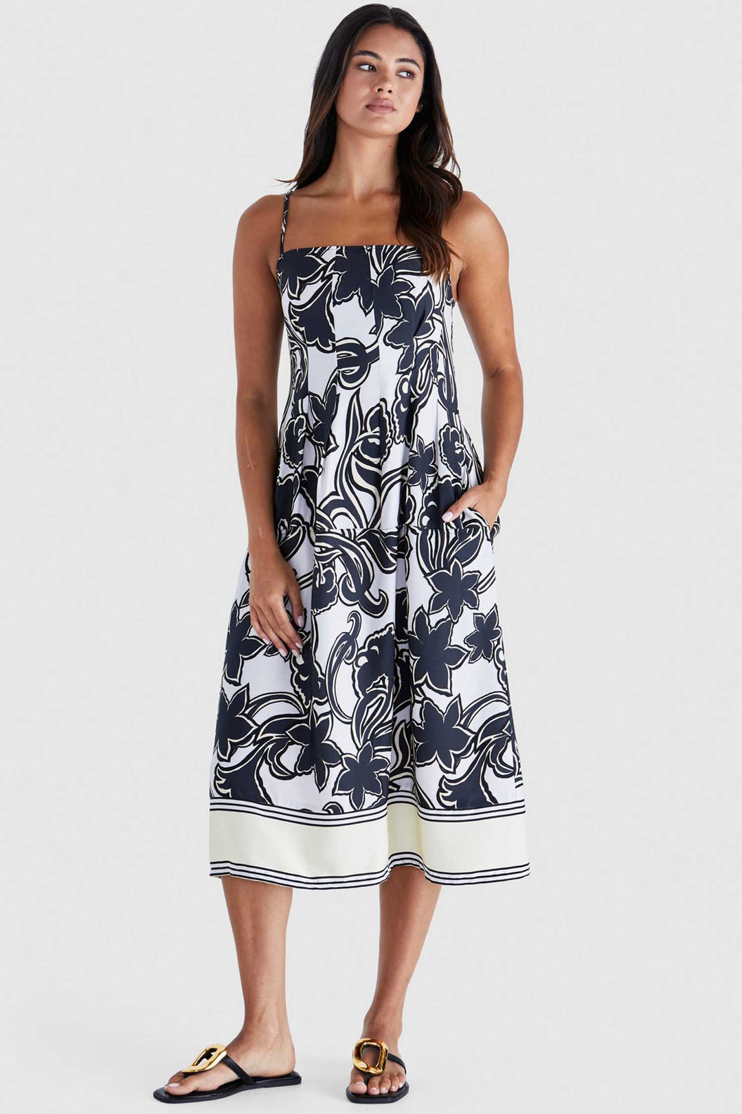 Esme Midi Dress in Imprint Floral