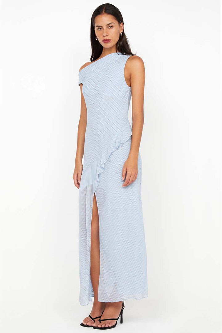 Esra Maxi Dress in Sky Blue Stripe
