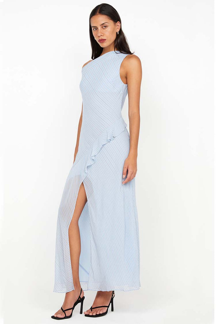 Esra Maxi Dress in Sky Blue Stripe