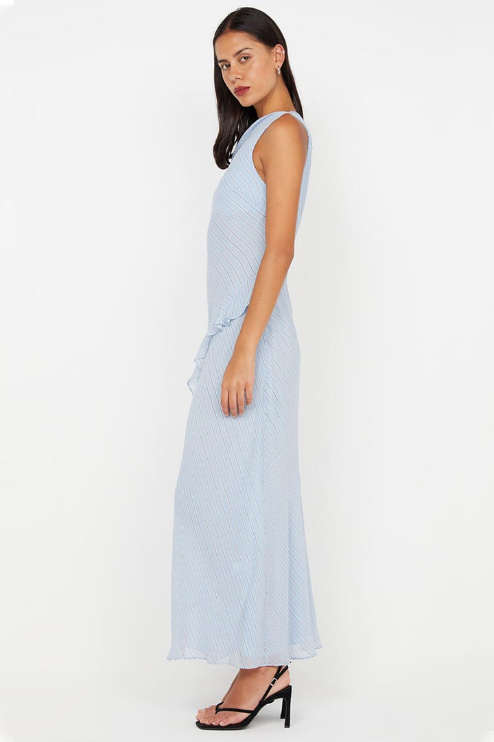Esra Maxi Dress in Sky Blue Stripe