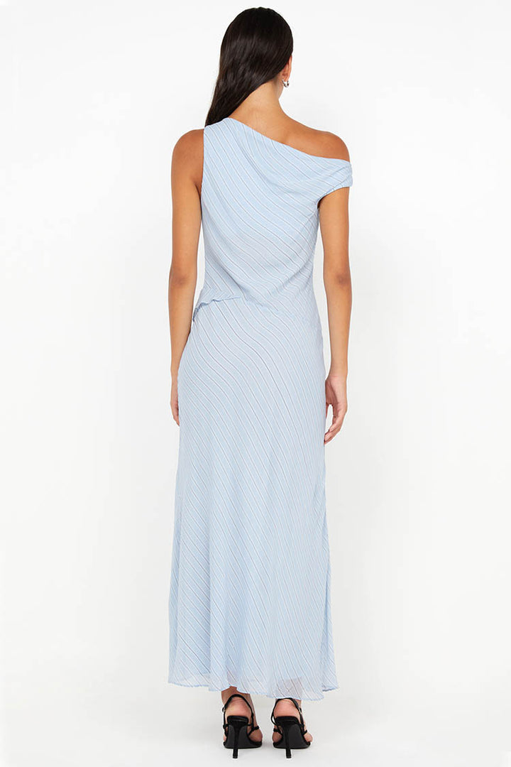 Esra Maxi Dress in Sky Blue Stripe