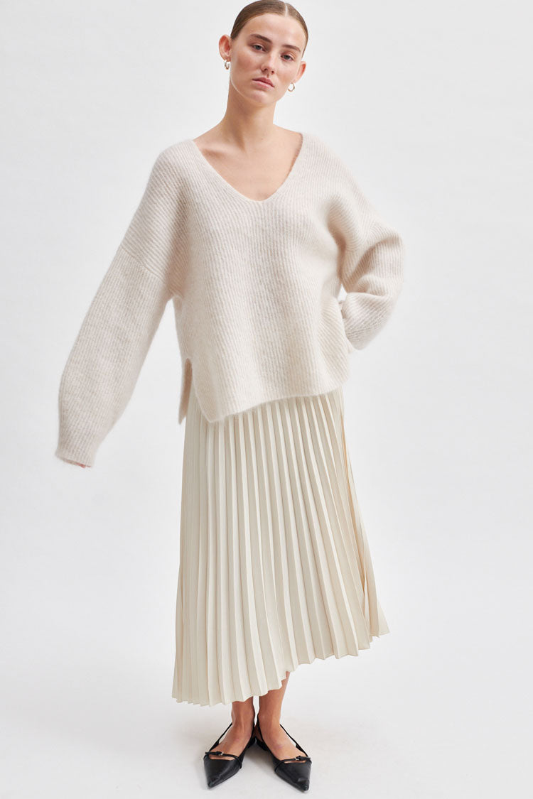 Esta Pleated Skirt in Pumice Stone