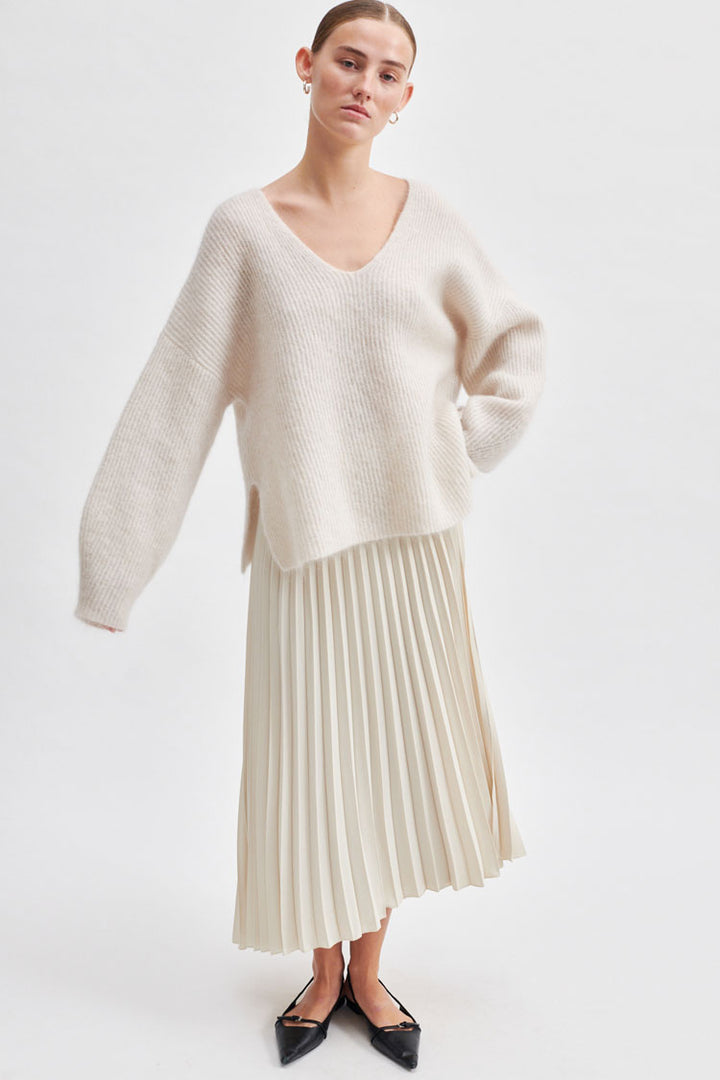 Esta Pleated Skirt in Pumice Stone