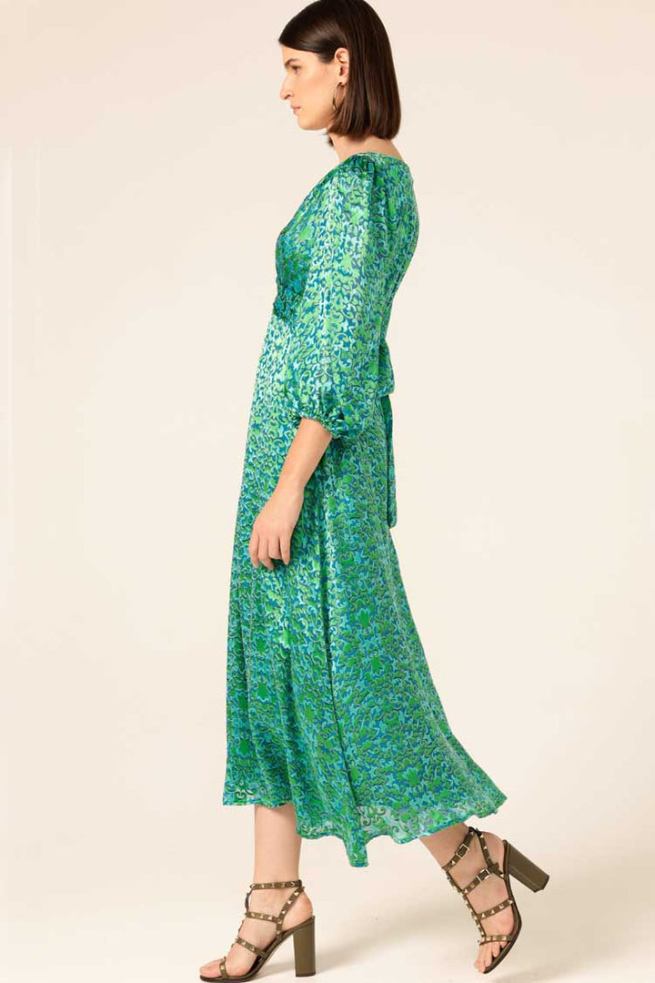 Ethereal Eden Midi Dress in Emerald