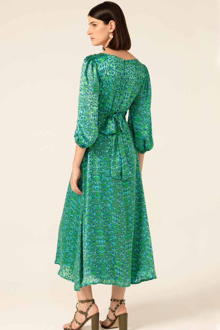 Ethereal Eden Midi Dress in Emerald