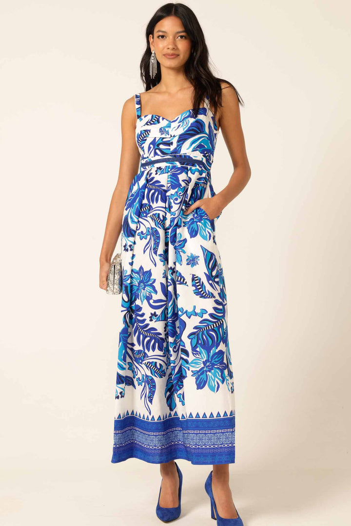 Euro Summer Maxi Dress in Blue Messina