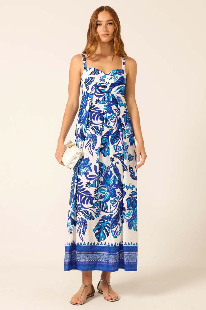 Euro Summer Maxi Dress in Blue Messina