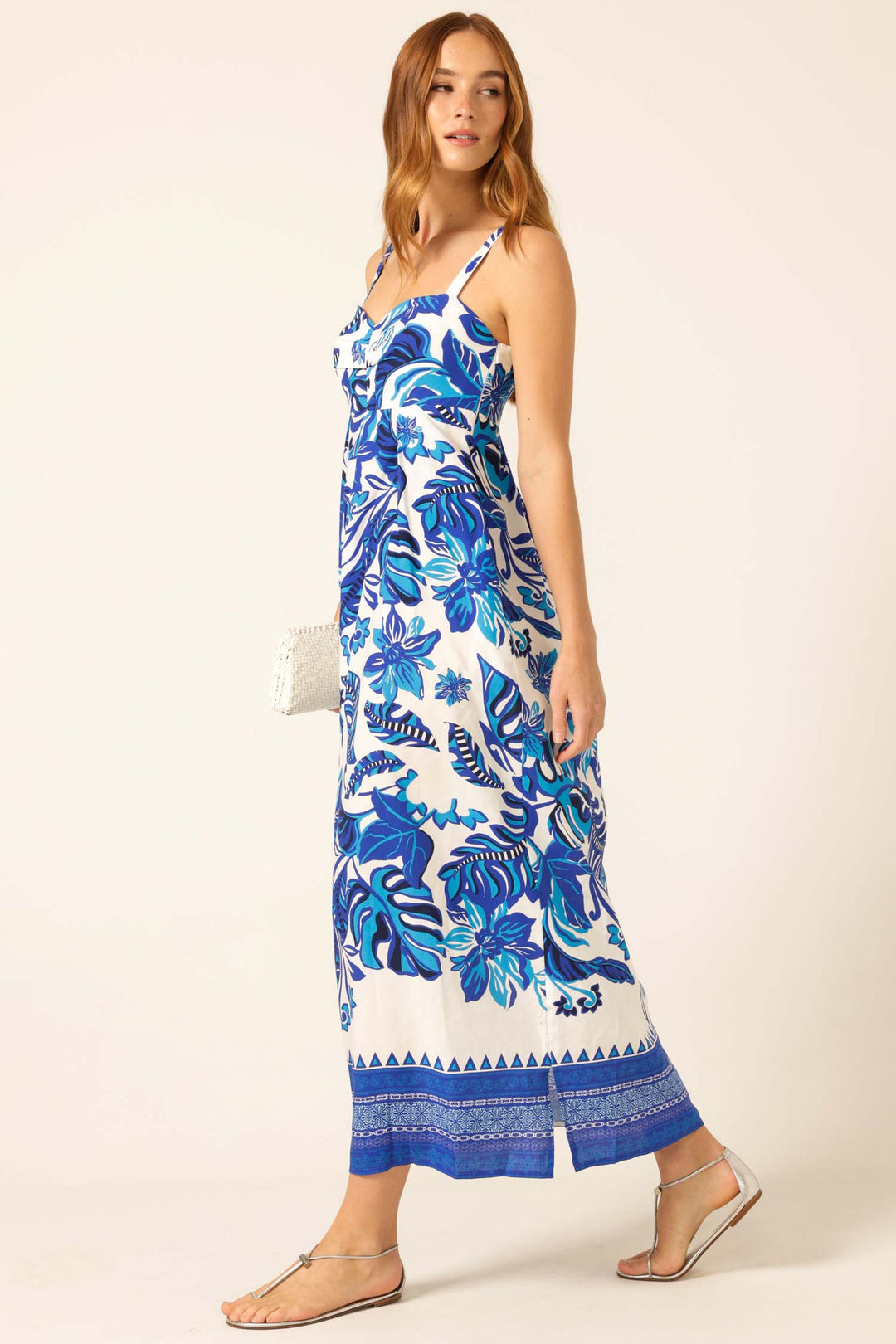 Euro Summer Maxi Dress in Blue Messina