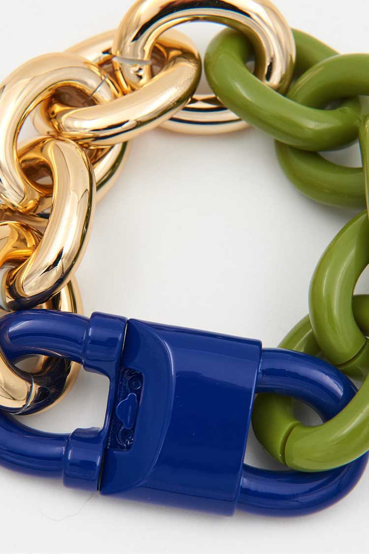 Europe Chunky Chain Bracelet in Green