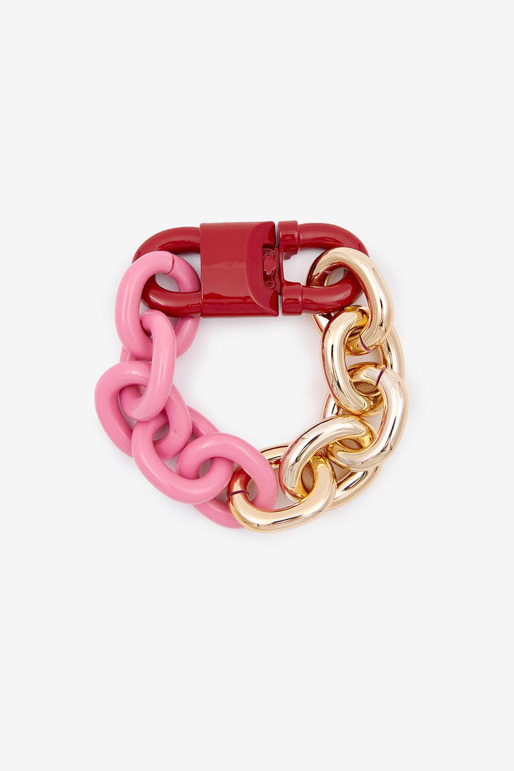 Europe Chunky Chain Braclet in Pink