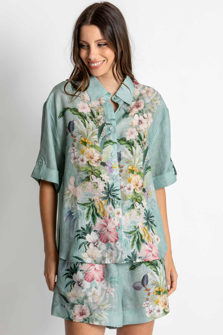 Eva SS Shirt in Sage Amour