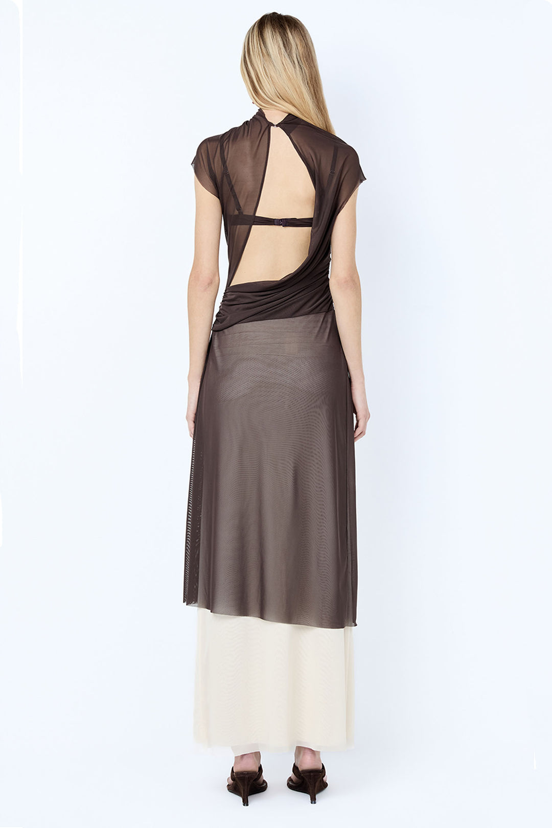 Eva Split Tunic Top in Dark Chocolate