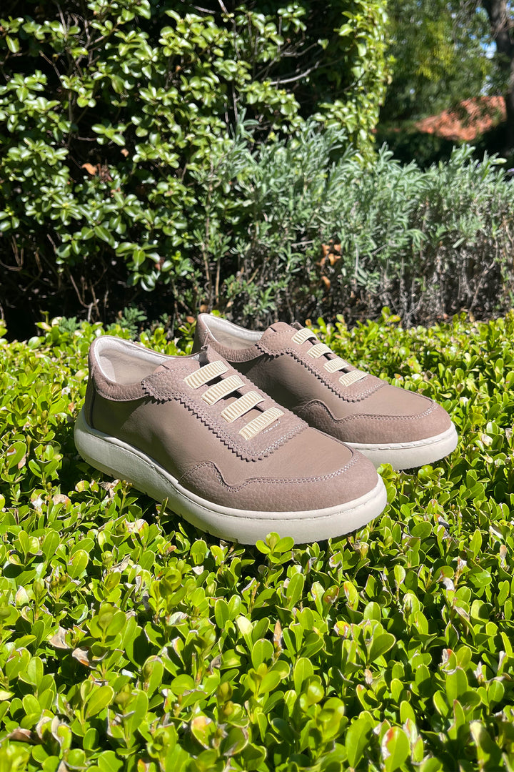Eve Leather Suede Sneaker in Dark Stone