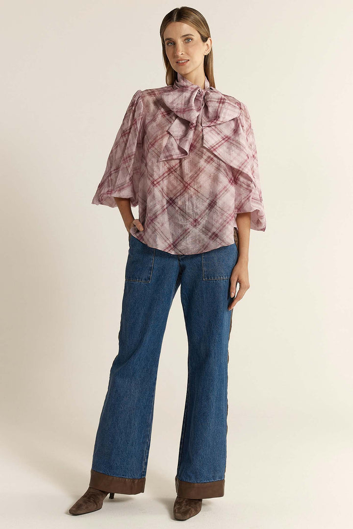 Eve Bow Blouse in Orchid