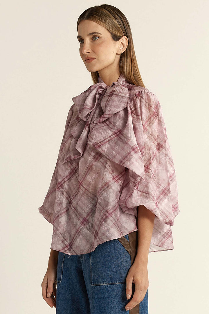 Eve Bow Blouse in Orchid