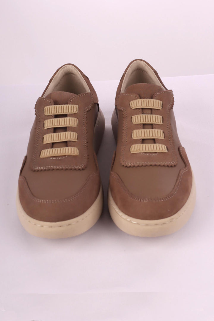 Eve Leather Suede Sneaker in Dark Stone