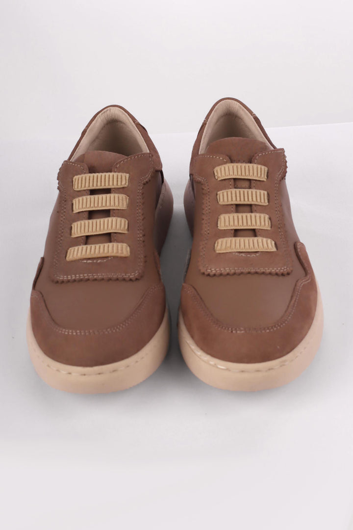 Eve Leather Suede Sneaker in Dark Stone