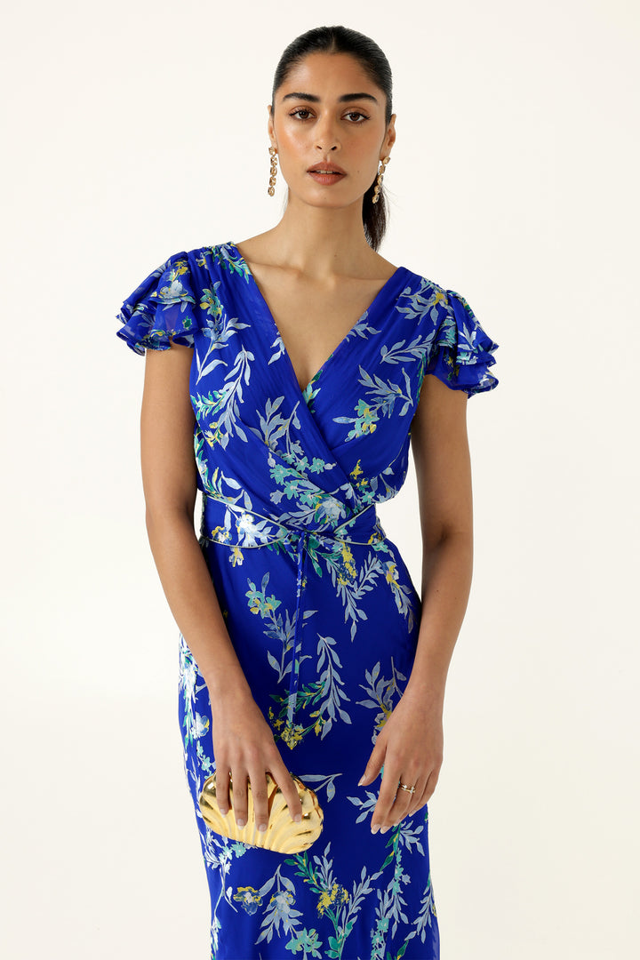 Evelyn Dress in Sapphire Floral