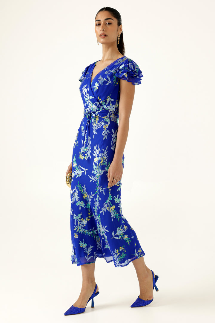Evelyn Dress in Sapphire Floral