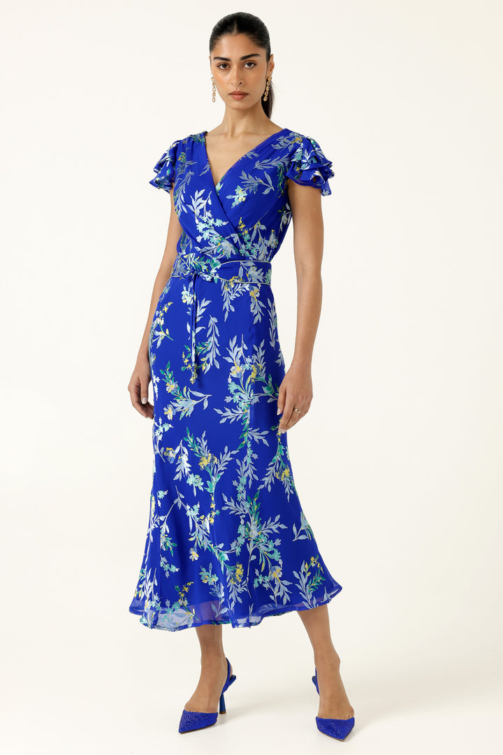 Evelyn Dress in Sapphire Floral