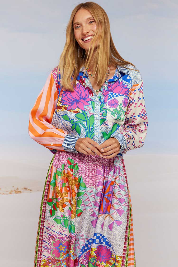 Evelyn Mixed Print Shirt