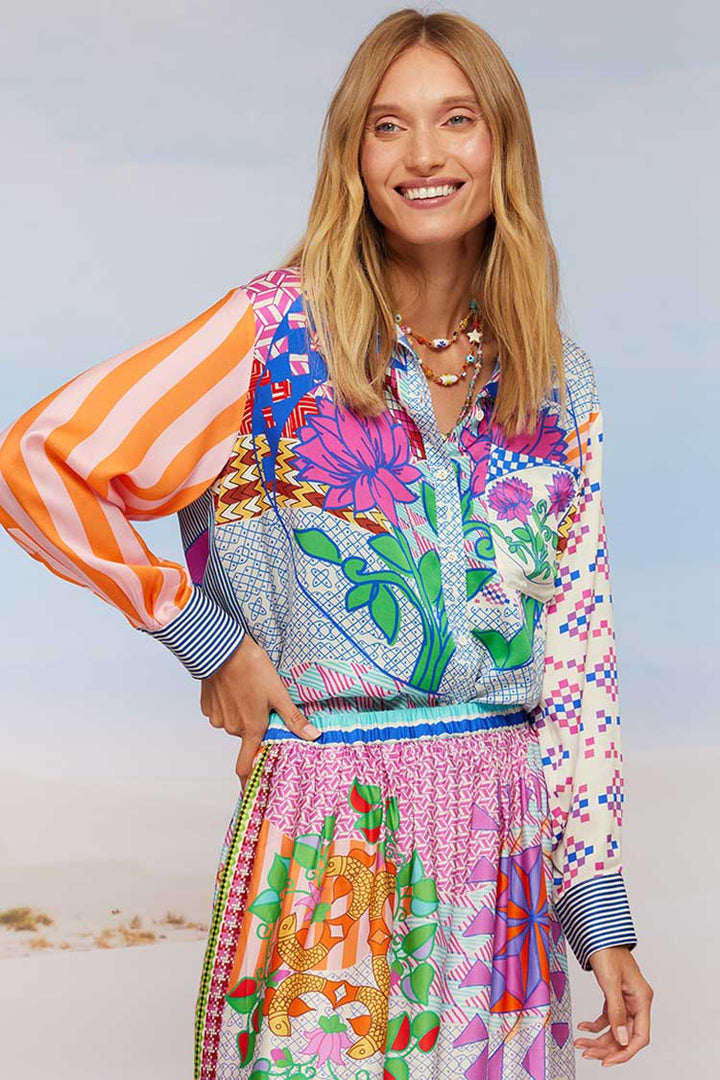 Evelyn Mixed Print Shirt