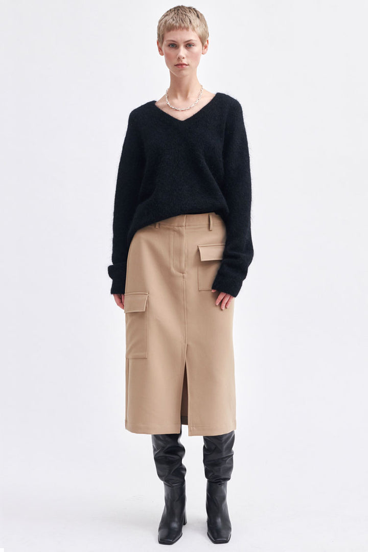 Evile Pocket Skirt in Silver Mink | FINAL SALE