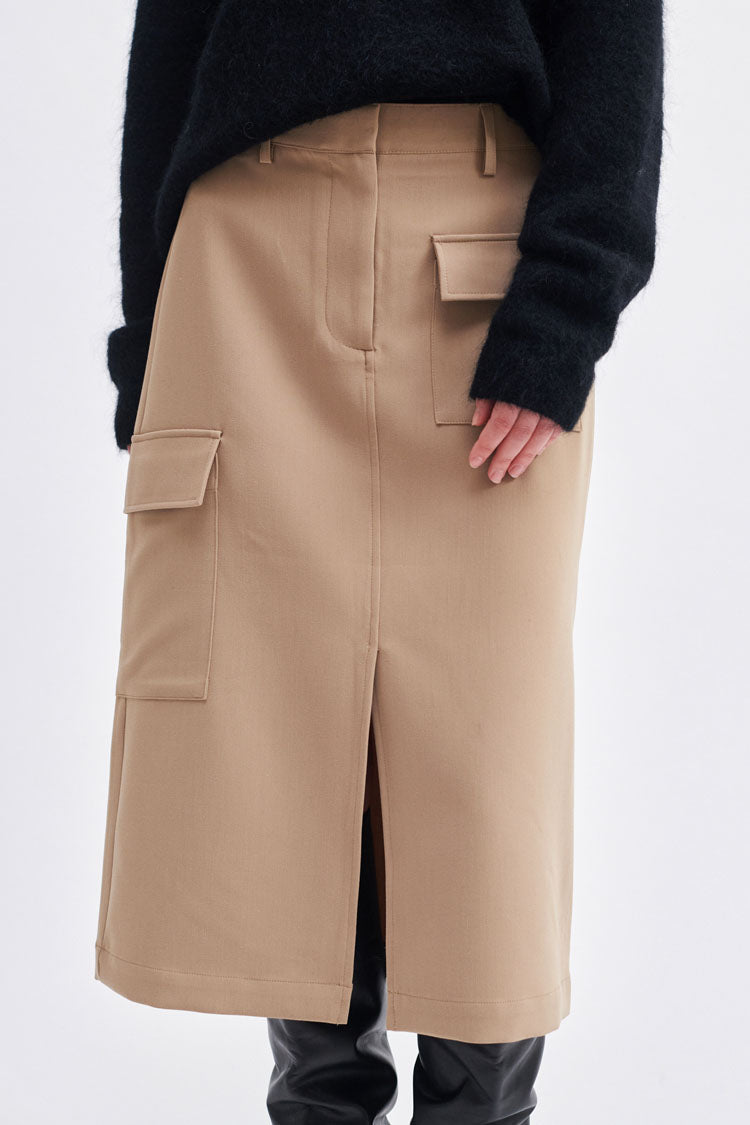 Evile Pocket Skirt in Silver Mink | FINAL SALE