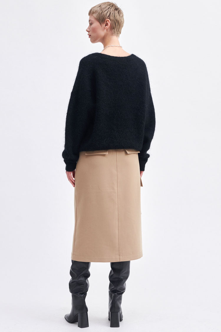 Evile Pocket Skirt in Silver Mink | FINAL SALE