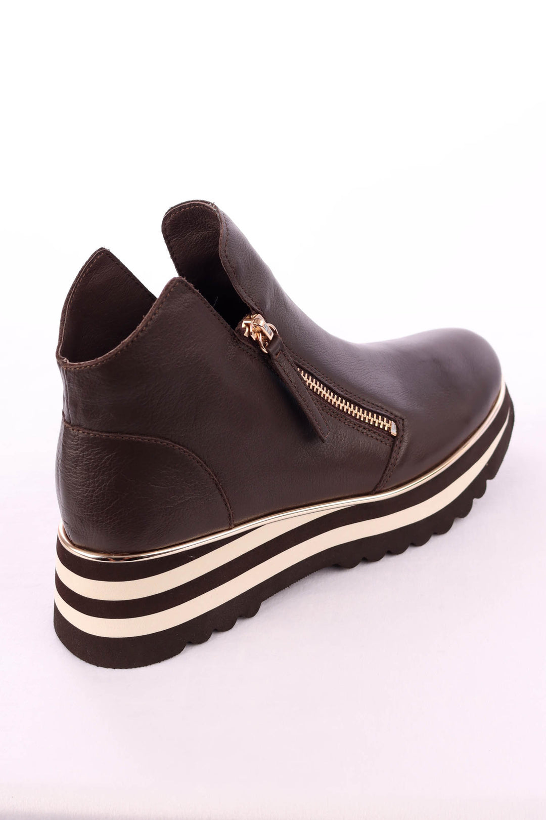 Evol Leather Ankle Boots in Chocolate Milk