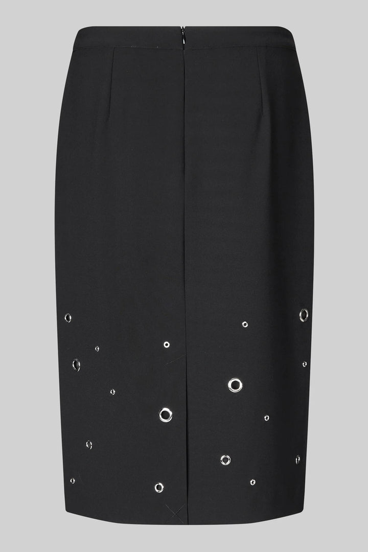 Eyla Pencil Skirt w Eyelets in Black