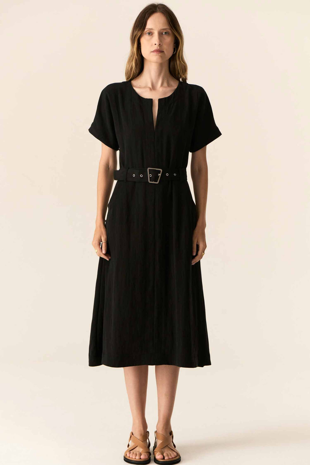 Faire Belt Dress in Black