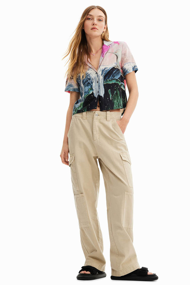Fantasy Printed Crop Shirt