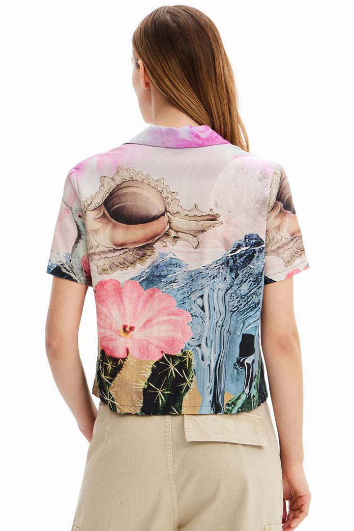 Fantasy Printed Crop Shirt