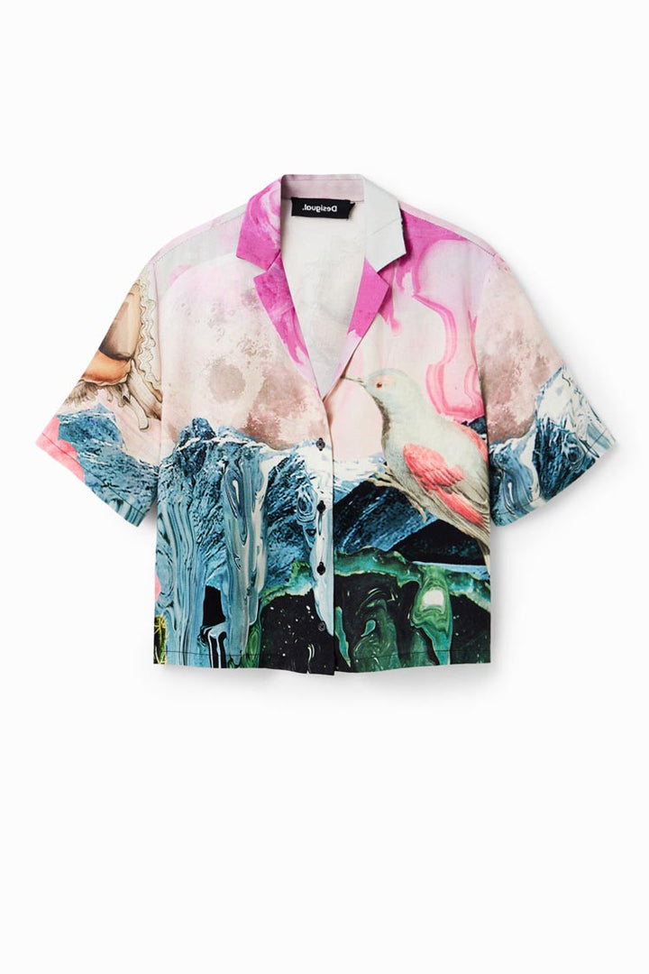 Fantasy Printed Crop Shirt