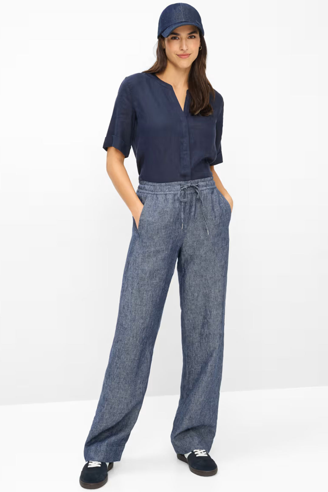 Farina Wide Leg Pant in Indigo Mood