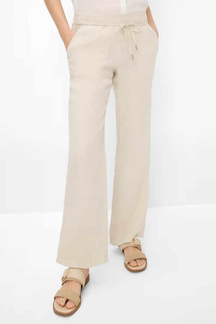 Farina Elastic Waist Band Chino Pants in Light Beige