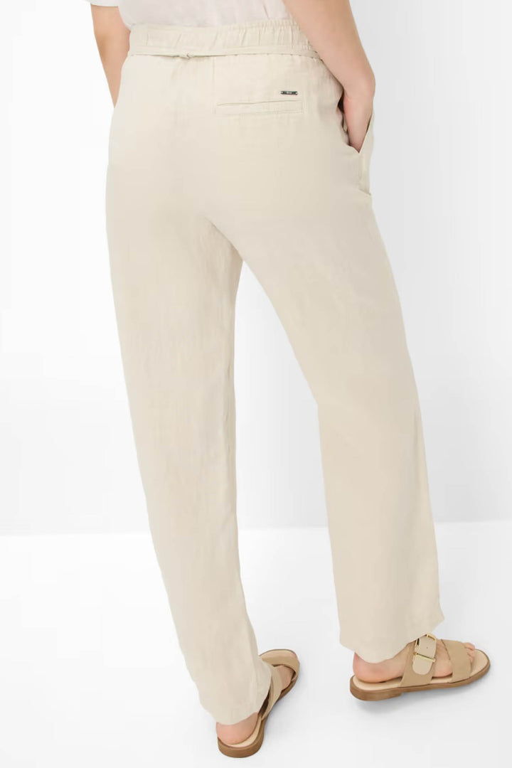 Farina Elastic Waist Band Chino Pants in Light Beige